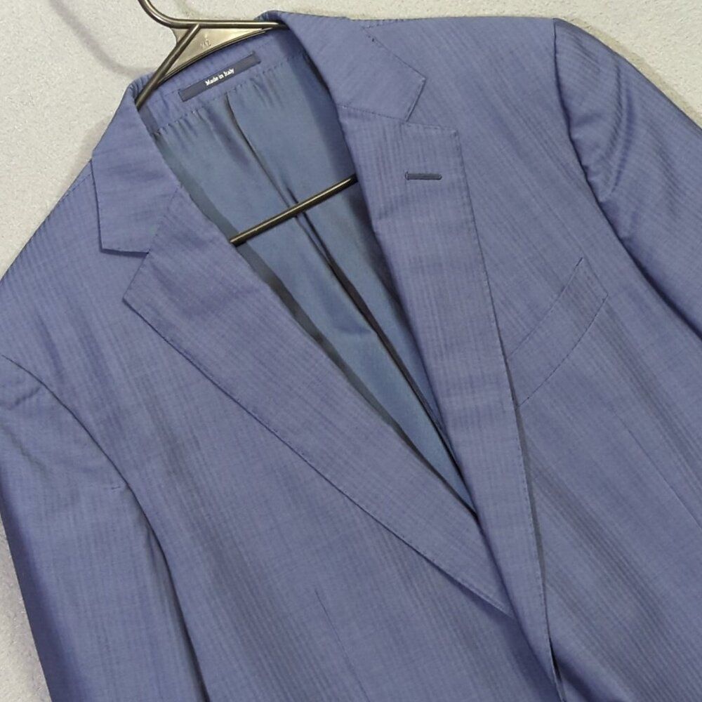 Ermenegildo Zegna Blazer Men's 54R Blue Wool Suit Jacket Made In Italy